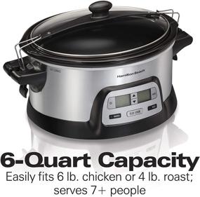 img 3 attached to 🍲 Hamilton Beach Portable 6-Quart Programmable Slow Cooker - Stay or Go with Dual Digital Timer, FlexCook, 2 Heat Settings, Lid Lock (33861)