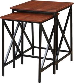 img 3 attached to 🌟 Convenience Concepts Tucson Nesting End Tables: Stylish Cherry and Black Duo for Maximum Convenience