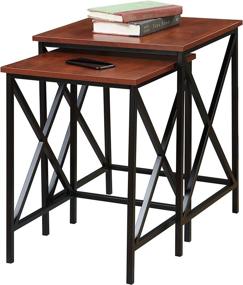 img 2 attached to 🌟 Convenience Concepts Tucson Nesting End Tables: Stylish Cherry and Black Duo for Maximum Convenience