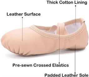 img 2 attached to 🩰 Ruqiji Leather Ballet Toddlers Slippers Girls' Shoes: Comfort meets Style