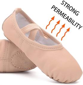 img 1 attached to 🩰 Ruqiji Leather Ballet Toddlers Slippers Girls' Shoes: Comfort meets Style