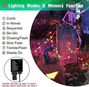 img 2 attached to 108FT 300 LED Multi-Colored Outdoor Mini Christmas String Lights with UL Certified Plug - 8 Lighting Modes for Porch, Wedding, Party, and Christmas Decorations