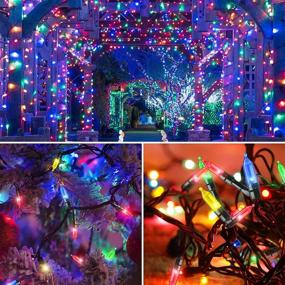 img 1 attached to 108FT 300 LED Multi-Colored Outdoor Mini Christmas String Lights with UL Certified Plug - 8 Lighting Modes for Porch, Wedding, Party, and Christmas Decorations