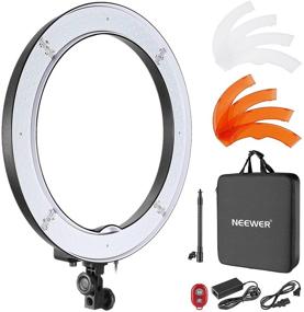 img 4 attached to Neewer 18-Inch Ring Light: 55W Dimmable 5500K LED with Color Filter, Soft Tube and Carrying Bag - Perfect for YouTube, TikTok, Selfies, and Photography, Compatible with Cameras & Smartphones
