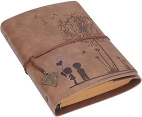 img 4 attached to 📔 Dandelion Brown A5 Vintage PU Leather Journal Notebook: Refillable Sketchbook for Travel, Diary, and Sketching with 200 Blank Pages