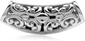 img 2 attached to 🔲 Silvershake White Gold Plated Sterling Silver Filigree Inlay Slide Pendant - 925 Silver