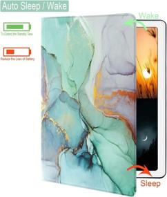 img 2 attached to Feams Green Marble iPad Mini Case - Shockproof PU Leather Stand Cover for iPad Mini 4 & 5 - Auto Wake/Sleep - 7.9 inch Tablet