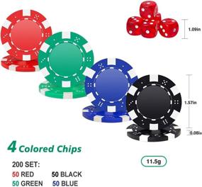 img 3 attached to 🎰 Yinlo Poker Chips Set - High-Quality 200PCS and 300PCS Poker Sets with Aluminum Case and 11.5 Gram Casino Chips for Texas Holdem and Blackjack Gambling.