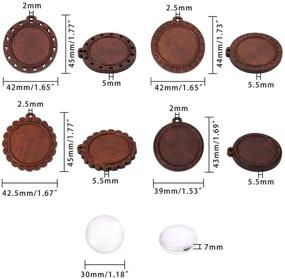 img 3 attached to PH PandaHall Wooden Pendant Trays with Glass Cabochon Dome - 20pcs/set, 4 Styles Perfect for Wedding Jewelry and Photo Charm Cameos