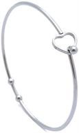 💍 jude jewelers heart shaped stainless steel wedding bracelet - stylish cocktail party bangle for a statement promise logo