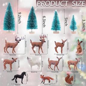 img 3 attached to 🎄 Superior 16pcs Mini Christmas Pine Trees with 11pcs Christmas Miniatures: Deer, Squirrel, Rabbit, Wolf Figurines - Resin Ornaments for Christmas Village, Garden, Micro Landscape - DIY Xmas Crafts