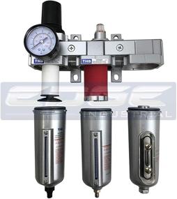 img 2 attached to 💨 High Performance 3 Stage Industrial Filter Regulator Coalescing Desiccant Dryer System - Ideal for Compressed Air Lines, Paint Spray, and Plasma Cutter (1/2" NPT, Auto Drain)