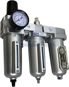 img 3 attached to 💨 High Performance 3 Stage Industrial Filter Regulator Coalescing Desiccant Dryer System - Ideal for Compressed Air Lines, Paint Spray, and Plasma Cutter (1/2" NPT, Auto Drain)