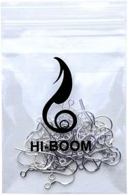 img 3 attached to 💎 Hypoallergenic HI-BOOM 50 Pcs 925 Sterling Silver French Wire Earring Hooks for Elegant White Silver Jewelry