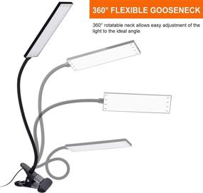 img 3 attached to 💡 Vansuny LED Desk Lamp: Eye-Caring Light, 11 Level Brightness, USB Powered, Flexible Gooseneck, for Reading and Office (5W, Black)