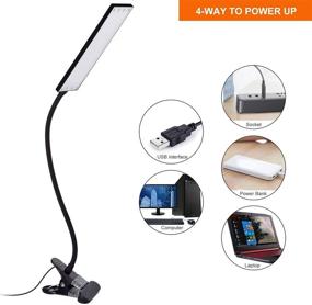 img 2 attached to 💡 Vansuny LED Desk Lamp: Eye-Caring Light, 11 Level Brightness, USB Powered, Flexible Gooseneck, for Reading and Office (5W, Black)