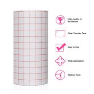 🔸 versatile clear vinyl transfer tape roll - 6"x50 ft, w/red alignment grid - ideal for applying signs, stickers, decals on walls, doors, & windows logo