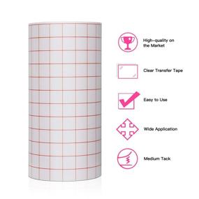 img 4 attached to 🔸 Versatile Clear Vinyl Transfer Tape Roll - 6"x50 Ft, w/Red Alignment Grid - Ideal for Applying Signs, Stickers, Decals on Walls, Doors, & Windows