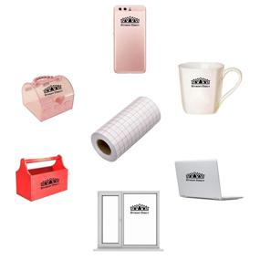 img 3 attached to 🔸 Versatile Clear Vinyl Transfer Tape Roll - 6"x50 Ft, w/Red Alignment Grid - Ideal for Applying Signs, Stickers, Decals on Walls, Doors, & Windows