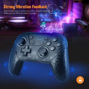 img 3 attached to 🎮 High Performance Wireless Pro Controller for Switch/Switch Lite with NFC, Dual Vibration, and Gyro Axis Function - Black