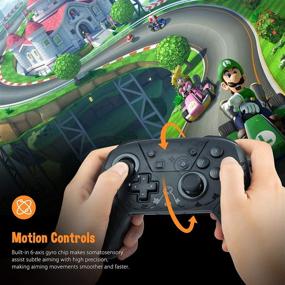 img 2 attached to 🎮 High Performance Wireless Pro Controller for Switch/Switch Lite with NFC, Dual Vibration, and Gyro Axis Function - Black