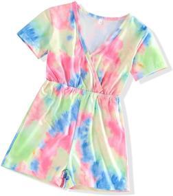img 4 attached to Stylish Gradient Multicolor Girls' Jumpsuits & Rompers for Toddlers - Trendy One Piece Clothing