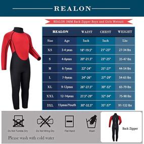 img 1 attached to REALON Wetsuit Neoprene Swimsuit Fullsuit Sports & Fitness for Water Sports