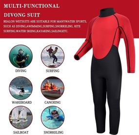 img 3 attached to REALON Wetsuit Neoprene Swimsuit Fullsuit Sports & Fitness for Water Sports