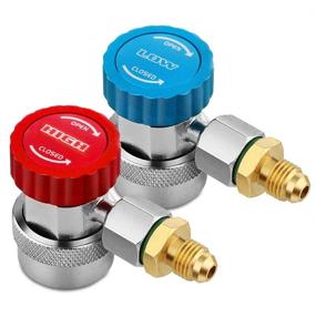 img 3 attached to 💨 Flexzion Deluxe Adjustable AC R134a Quick Coupler Connector Set: High-Quality Manifold Gauge Low & High Side Adapter for Auto Air Conditioning - Essential HVAC Replacement Tool