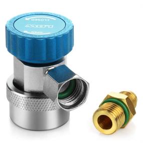 img 2 attached to 💨 Flexzion Deluxe Adjustable AC R134a Quick Coupler Connector Set: High-Quality Manifold Gauge Low & High Side Adapter for Auto Air Conditioning - Essential HVAC Replacement Tool