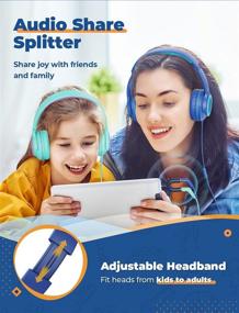 img 3 attached to [2 Pack] iClever Kids Headphones with Microphone - 94dB Safe Volume Limited- Wired Headphones for 🎧 Kids Teens with Sharing Splitter, Tangle-Free Foldable Stereo Headset - Ideal for School, Tablet, Travel, Mp3, and Mp4
