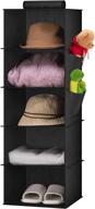 maximize your space with youdenova 5-shelf hanging closet organizer, black logo