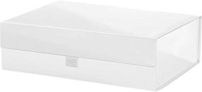 img 3 attached to 🎁 5-Pack White Magnetic Lid Gift Boxes, 14x9x4 Rectangle Favor Boxes with Glossy Finish - Perfect for Gifts