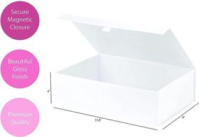 img 2 attached to 🎁 5-Pack White Magnetic Lid Gift Boxes, 14x9x4 Rectangle Favor Boxes with Glossy Finish - Perfect for Gifts