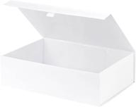 🎁 5-pack white magnetic lid gift boxes, 14x9x4 rectangle favor boxes with glossy finish - perfect for gifts logo