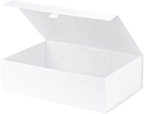 img 4 attached to 🎁 5-Pack White Magnetic Lid Gift Boxes, 14x9x4 Rectangle Favor Boxes with Glossy Finish - Perfect for Gifts