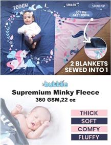 img 3 attached to 👶 Premium Baby Monthly Milestone Blanket for Girls with Markers, Headband, and Gift-Ready Box | Ultra Soft Warm Minky Fleece | Large 40X60 Size | Perfect Newborn Photography Props Backdrop | Ideal Shower Gift