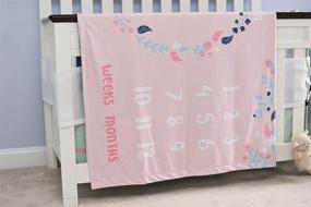 img 1 attached to 👶 Premium Baby Monthly Milestone Blanket for Girls with Markers, Headband, and Gift-Ready Box | Ultra Soft Warm Minky Fleece | Large 40X60 Size | Perfect Newborn Photography Props Backdrop | Ideal Shower Gift