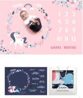 👶 premium baby monthly milestone blanket for girls with markers, headband, and gift-ready box | ultra soft warm minky fleece | large 40x60 size | perfect newborn photography props backdrop | ideal shower gift logo