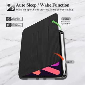 img 1 attached to 📱 Black Full Body Protective Cover for New iPad Mini 6 2021 8.3 inch | 4 Magnetic Stand + Apple Pencil Charging + Auto Wake/Sleep | 6th Generation iPad Mini Case