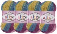 🧶 alize cotton gold batik yarn: 55% cotton 45% acrylic knitting art (lot of 4 skeins/ball 400g, 1444yds/6794yds) logo