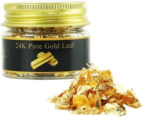 img 3 attached to 🌟 KINNO 24K Gold Leaf Flakes, 25mg Edible Decorative Genuine Gold Flakes for Cooking, Cakes & Chocolates, Decoration, Health & Spa