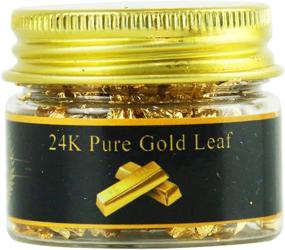 img 1 attached to 🌟 KINNO 24K Gold Leaf Flakes, 25mg Edible Decorative Genuine Gold Flakes for Cooking, Cakes & Chocolates, Decoration, Health & Spa