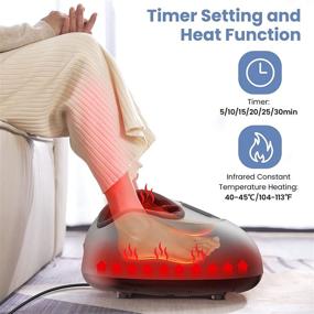 img 1 attached to Kidopp Foot Massager Machine with Heat and Remote - Shiatsu Deep Kneading for Relief of Tired Muscles - Multi-Level Setting - Vibration - Fits Up to Men Size 12
