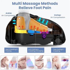img 3 attached to Kidopp Foot Massager Machine with Heat and Remote - Shiatsu Deep Kneading for Relief of Tired Muscles - Multi-Level Setting - Vibration - Fits Up to Men Size 12