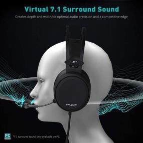img 3 attached to 🎧 NUBWO PS4 Xbox One Headset with 7.1 Surround Sound, PC USB Gaming Headset featuring Noise Reduction Mic, Over Ear Headphones with Game & Chat Volume Controls for PC, Playstation 4, and Xbox One