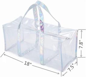 img 3 attached to Transparent Clear Tote Bag for Women - Stadium Approved Travel Gym and Toiletry Bag with See Through Design