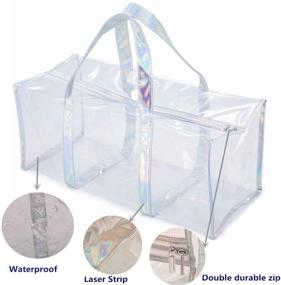 img 2 attached to Transparent Clear Tote Bag for Women - Stadium Approved Travel Gym and Toiletry Bag with See Through Design