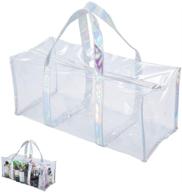 transparent clear tote bag for women - stadium approved travel gym and toiletry bag with see through design logo