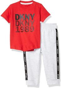 img 4 attached to 👖 DKNY Boys Heather Light Pants Clothing Set for Boys' Clothing